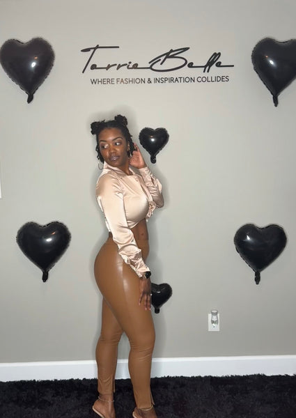 Luxe Faux Leather Pants (camel)