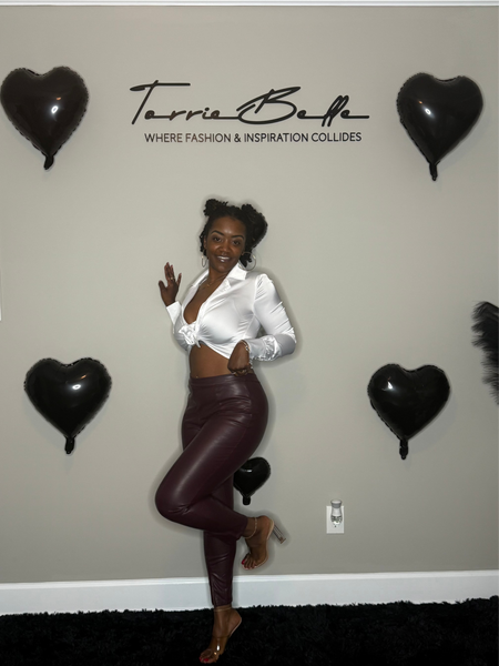 Luxe Faux Leather Pants (wine)